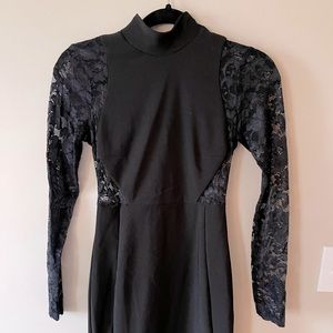 Black Lace Long Sleeve Dress